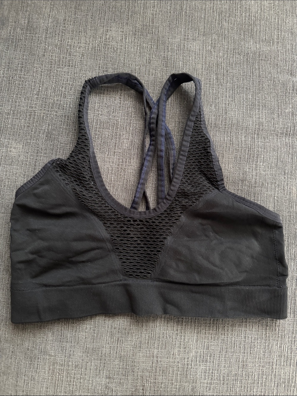 Victoria's Secret Black Mesh-Front Sports Bra
